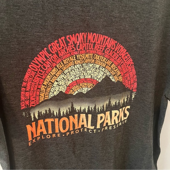 NEW National Parks Explore Protect Preserve Unisex Tee Short Sleeve XXL Gray - Picture 2 of 6